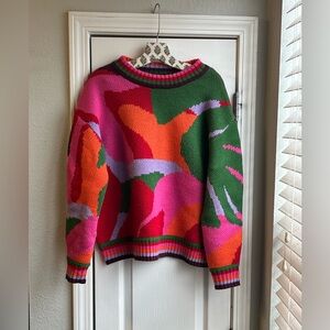See and Be Seen  - Women’s Colorful Abstract Sweater - Size XS - Multicolor